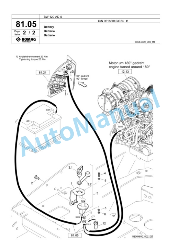 Bomag BW 120 AD-5 Tandem Vibratory Roller Spare Parts Catalogue 00826217 2 Bomag BW 120 AD-5 Tandem Vibratory Roller Spare Parts Catalogue 00826217-2