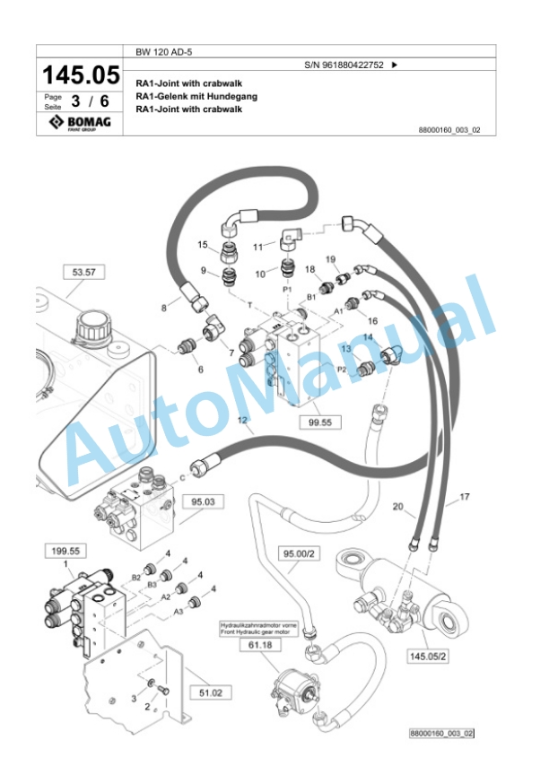 Bomag BW 120 AD-5 Tandem Vibratory Roller Spare Parts Catalogue 00826217 4 Bomag BW 120 AD-5 Tandem Vibratory Roller Spare Parts Catalogue 00826217-4