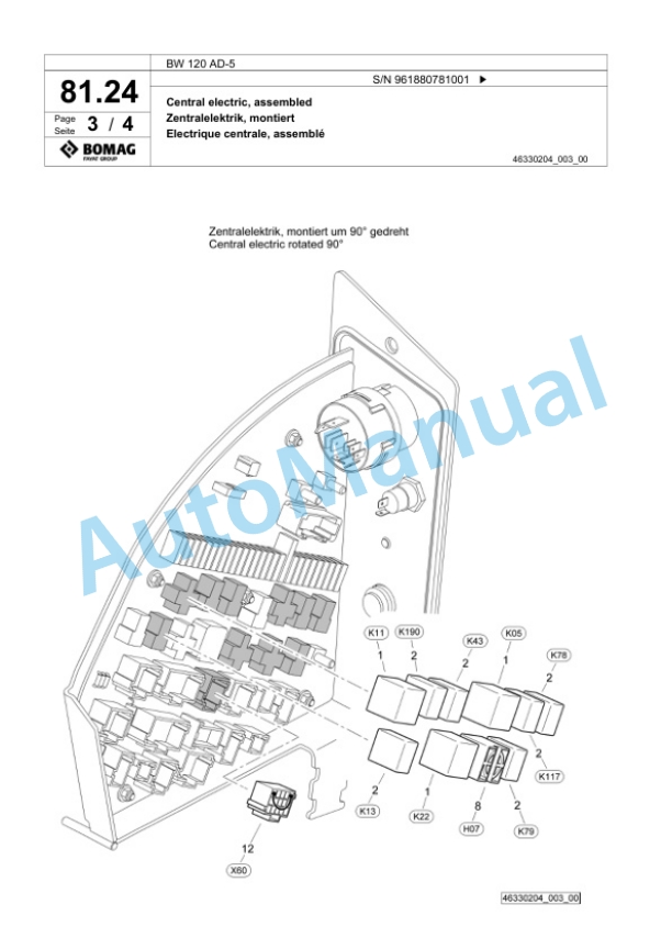 Bomag BW 120 AD-5 Tandem Vibratory Roller Spare Parts Catalogue 00826689 2 Bomag BW 120 AD-5 Tandem Vibratory Roller Spare Parts Catalogue 00826689-2