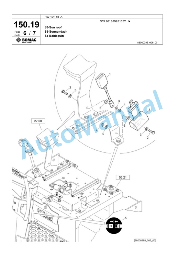 Bomag BW 120 SL-5 Combination Roller Spare Parts Catalogue 00827055 4 Bomag BW 120 SL-5 Combination Roller Spare Parts Catalogue 00827055-4