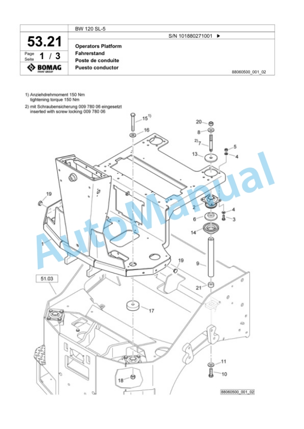 Bomag BW 120 SL-5 Tandem Vibratory Roller Spare Parts Catalogue 00824537 2 Bomag BW 120 SL-5 Tandem Vibratory Roller Spare Parts Catalogue 00824537-2