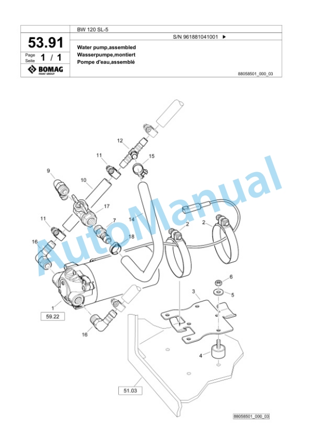 Bomag BW 120 SL-5 Tandem Vibratory Roller Spare Parts Catalogue 00827353 2 Bomag BW 120 SL-5 Tandem Vibratory Roller Spare Parts Catalogue 00827353-2