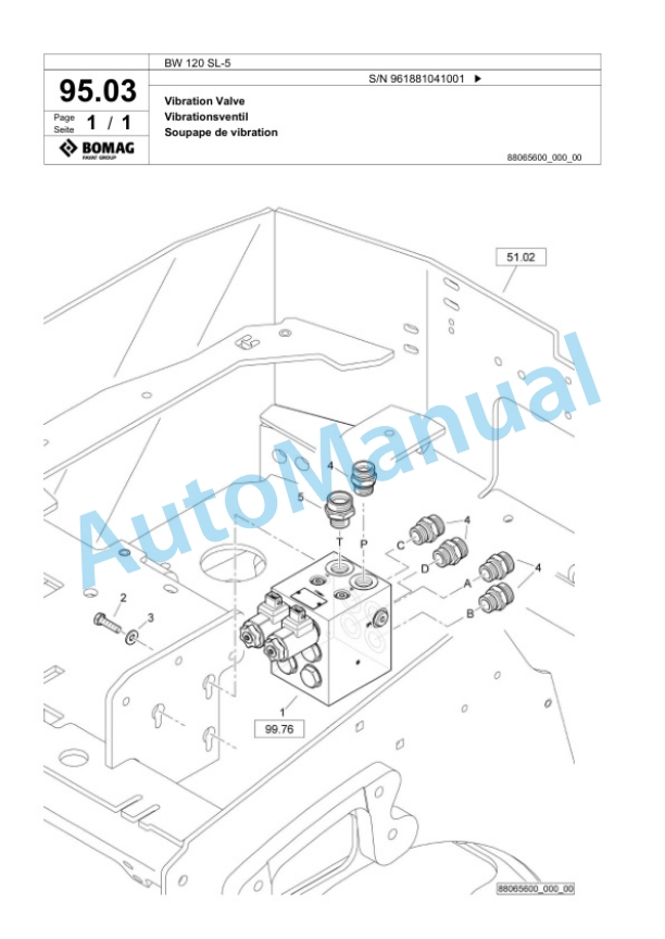 Bomag BW 120 SL-5 Tandem Vibratory Roller Spare Parts Catalogue 00827353 3 Bomag BW 120 SL-5 Tandem Vibratory Roller Spare Parts Catalogue 00827353-3