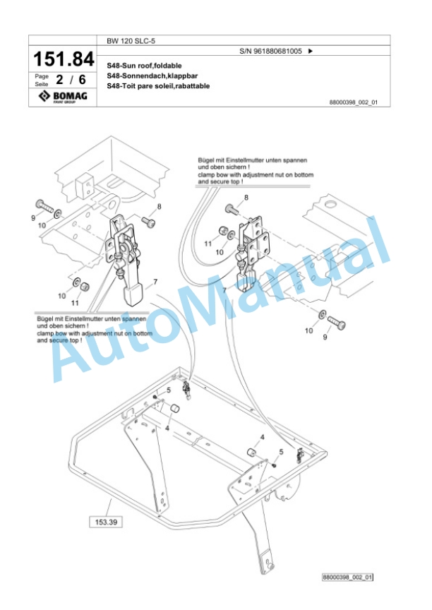Bomag BW 120 SLC-5 Combination Roller Spare Parts Catalogue 00826435 5 Bomag BW 120 SLC-5 Combination Roller Spare Parts Catalogue 00826435-5