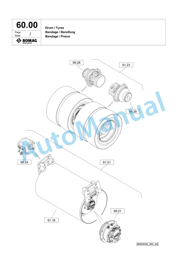 Bomag BW 120SL-5 Combination Roller Spare Parts Catalogue 00826609 2 Bomag BW 120SL-5 Combination Roller Spare Parts Catalogue 00826609-2