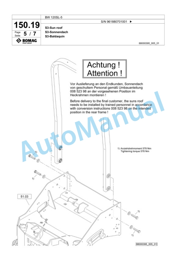 Bomag BW 120SL-5 Combination Roller Spare Parts Catalogue 00826609 4 Bomag BW 120SL-5 Combination Roller Spare Parts Catalogue 00826609-4