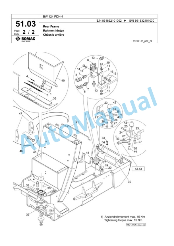 Bomag BW 124 PDH-4 Single Drum Wheel Drive Vibratory Roller Spare Parts Catalogue 00824707 2 Bomag BW 124 PDH-4 Single Drum Wheel Drive Vibratory Roller Spare Parts Catalogue 00824707-2