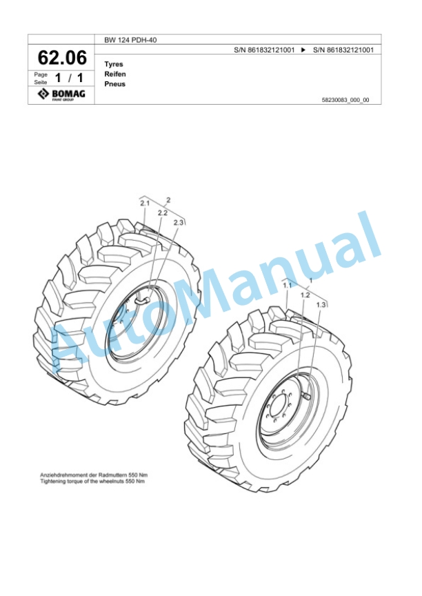 Bomag BW 124 PDH-40 Single Drum Wheel Drive Vibratory Roller Spare Parts Catalogue 00824497 4 Bomag BW 124 PDH-40 Single Drum Wheel Drive Vibratory Roller Spare Parts Catalogue 00824497-4