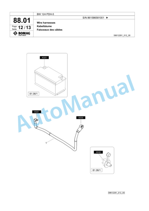 Bomag BW 124 PDH-5 Single Drum Wheel Drive Vibratory Roller Spare Parts Catalogue 00825075 3 Bomag BW 124 PDH-5 Single Drum Wheel Drive Vibratory Roller Spare Parts Catalogue 00825075-3