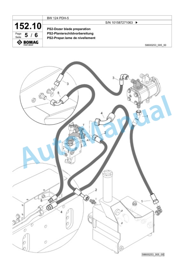 Bomag BW 124 PDH-5 Single Drum Wheel Drive Vibratory Roller Spare Parts Catalogue 00825625 4 Bomag BW 124 PDH-5 Single Drum Wheel Drive Vibratory Roller Spare Parts Catalogue 00825625-5