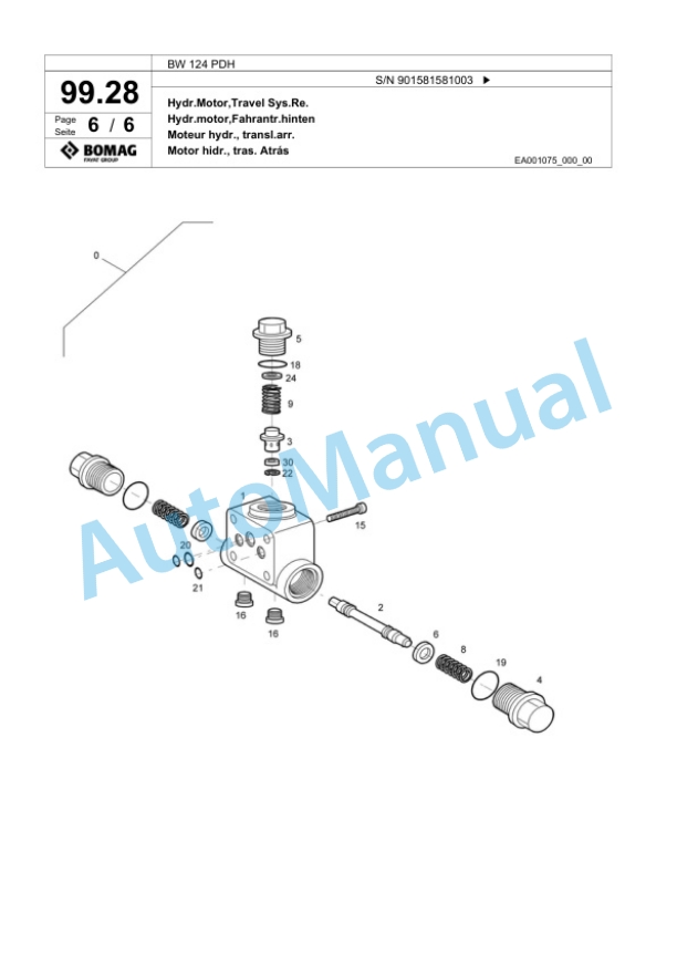 Bomag BW 124 PDH Single Drum Wheel Drive Vibratory Roller Spare Parts Catalogue 00818297 5 Bomag BW 124 PDH Single Drum Wheel Drive Vibratory Roller Spare Parts Catalogue 00818297-5