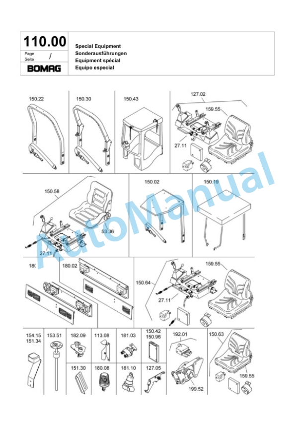 Bomag BW 125 AC-4 Combination Roller Spare Parts Catalogue 00818271 4 Bomag BW 125 AC-4 Combination Roller Spare Parts Catalogue 00818271-4