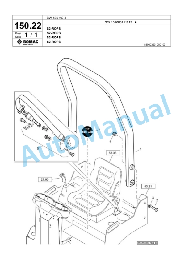 Bomag BW 125 AC-4 Combination Roller Spare Parts Catalogue 00818475 4 Bomag BW 125 AC-4 Combination Roller Spare Parts Catalogue 00818475-4