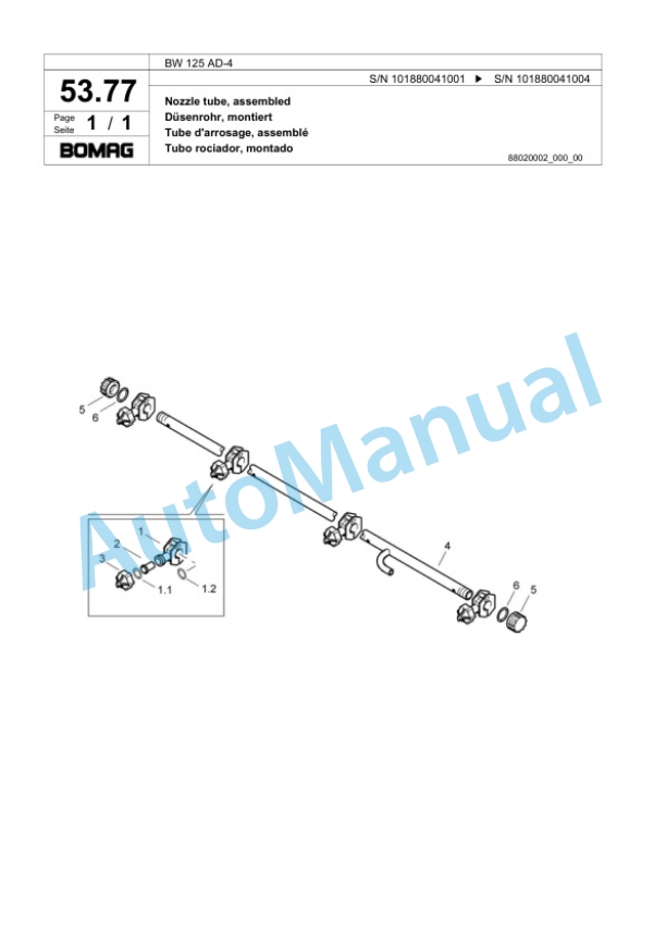 Bomag BW 125 AD-4 Tandem Vibratory Roller Spare Parts Catalogue 00817937 2 Bomag BW 125 AD-4 Tandem Vibratory Roller Spare Parts Catalogue 00817937-2