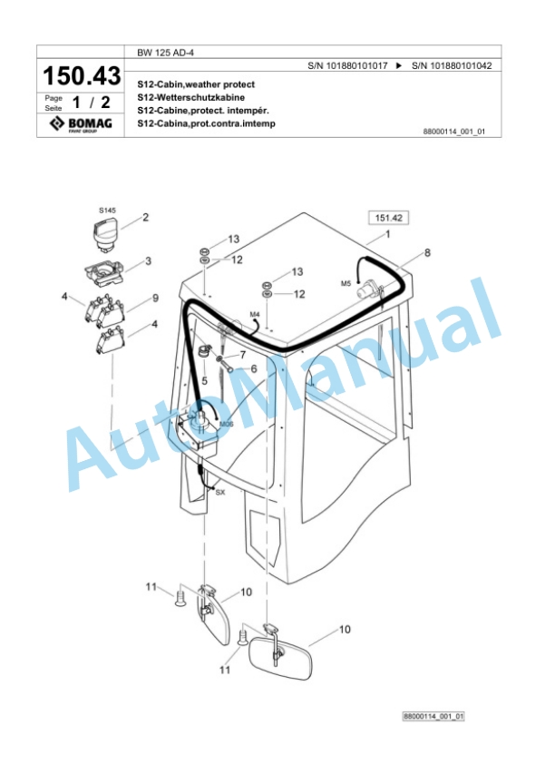 Bomag BW 125 AD-4 Tandem Vibratory Roller Spare Parts Catalogue 00818473 4 Bomag BW 125 AD-4 Tandem Vibratory Roller Spare Parts Catalogue 00818473-4