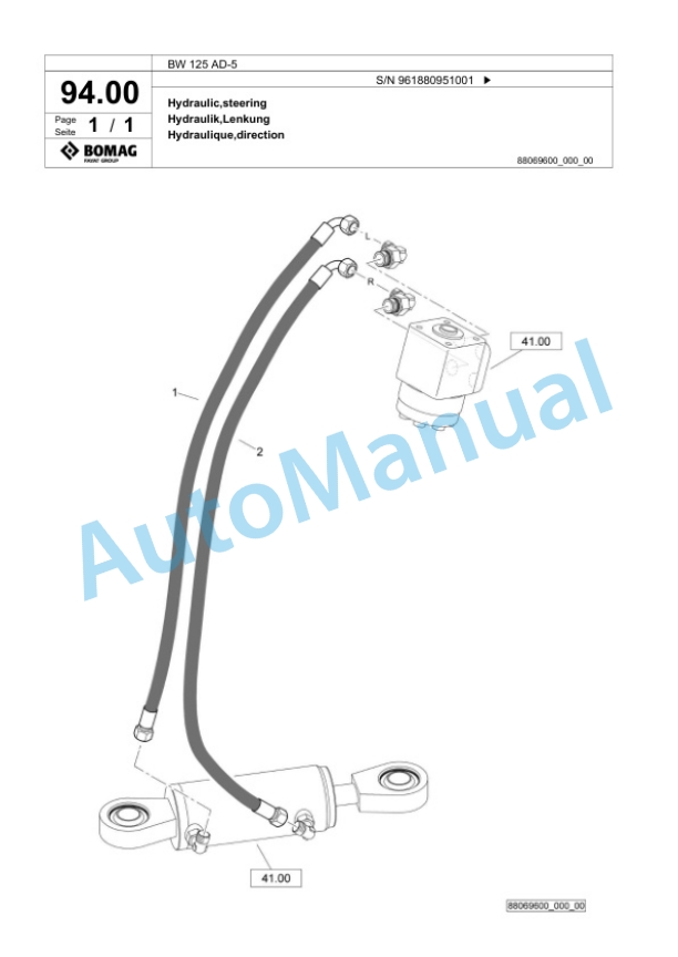 Bomag BW 125 AD-5 Tandem Vibratory Roller Spare Parts Catalogue 00827059 3 Bomag BW 125 AD-5 Tandem Vibratory Roller Spare Parts Catalogue 00827059-3