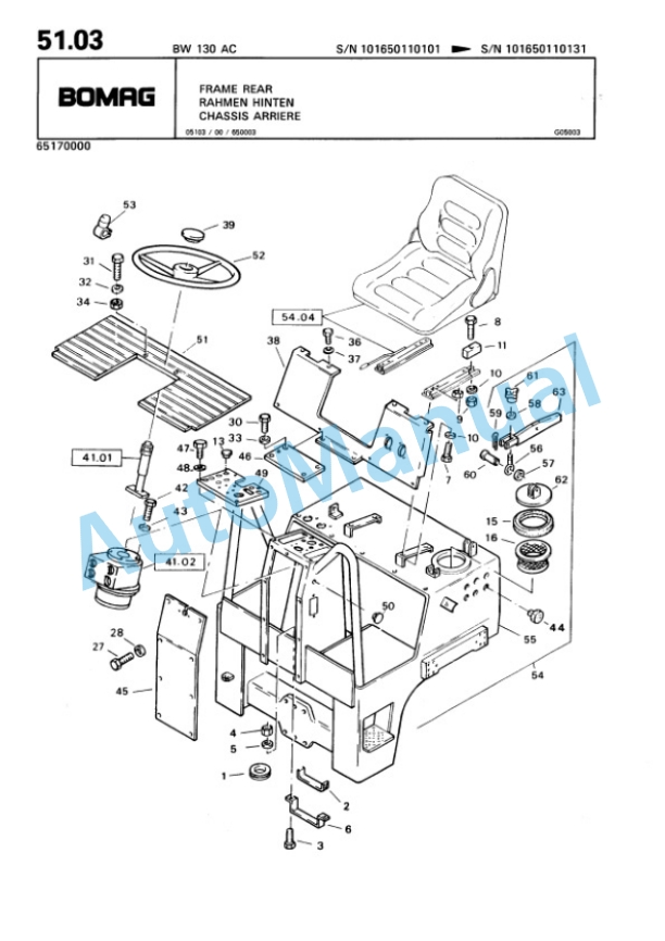 Bomag BW 130 AC Combination Roller Spare Parts Catalogue 00810047 3 Bomag BW 130 AC Combination Roller Spare Parts Catalogue 00810047-3