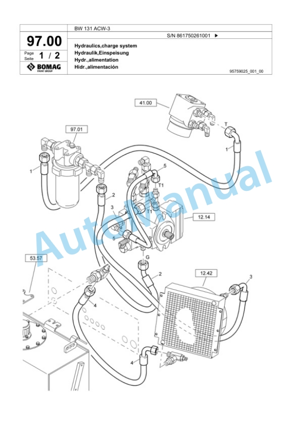 Bomag BW 131 ACW-3 Combination Roller Spare Parts Catalogue 00824805 5 Bomag BW 131 ACW-3 Combination Roller Spare Parts Catalogue 00824805-5