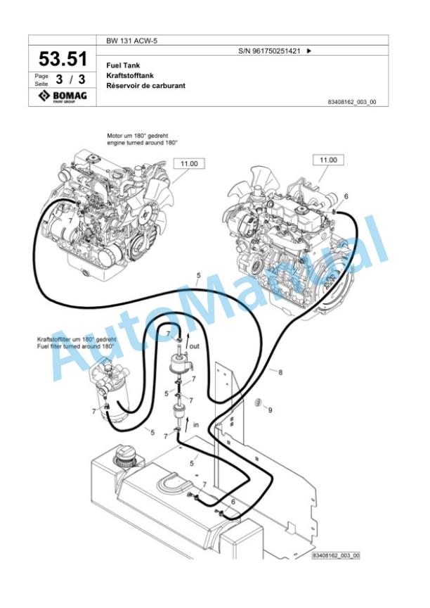 Bomag BW 131 ACW-5 Combination Roller Spare Parts Catalogue 00826195 2 Bomag BW 131 ACW-5 Combination Roller Spare Parts Catalogue 00826195-2