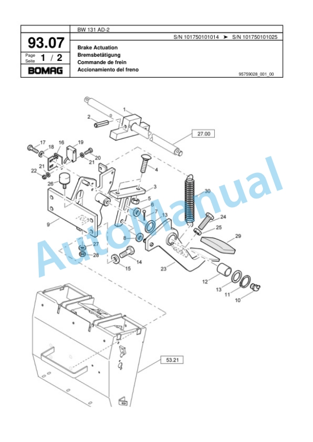 Bomag BW 131 AD-2 Tandem Vibratory Roller Spare Parts Catalogue 00817469 5 Bomag BW 131 AD-2 Tandem Vibratory Roller Spare Parts Catalogue 00817469-5