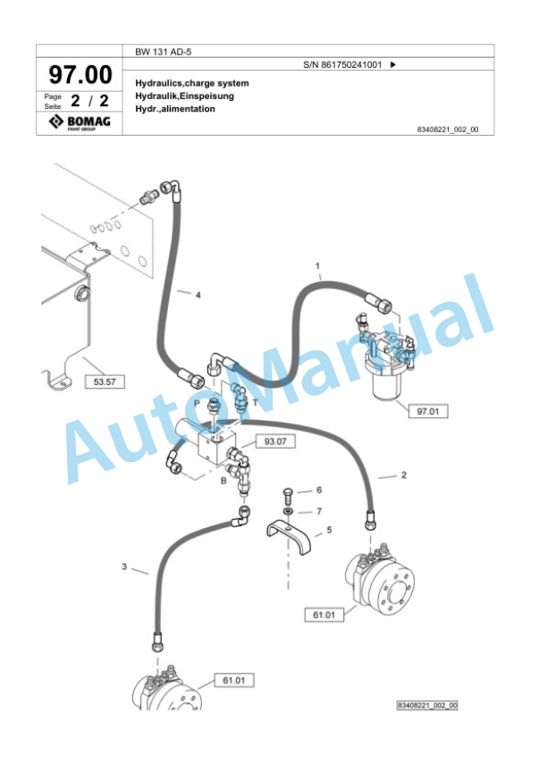 Bomag BW 131 AD-5 Tandem Vibratory Roller Spare Parts Catalogue 00824935 5 Bomag BW 131 AD-5 Tandem Vibratory Roller Spare Parts Catalogue 00824935-5