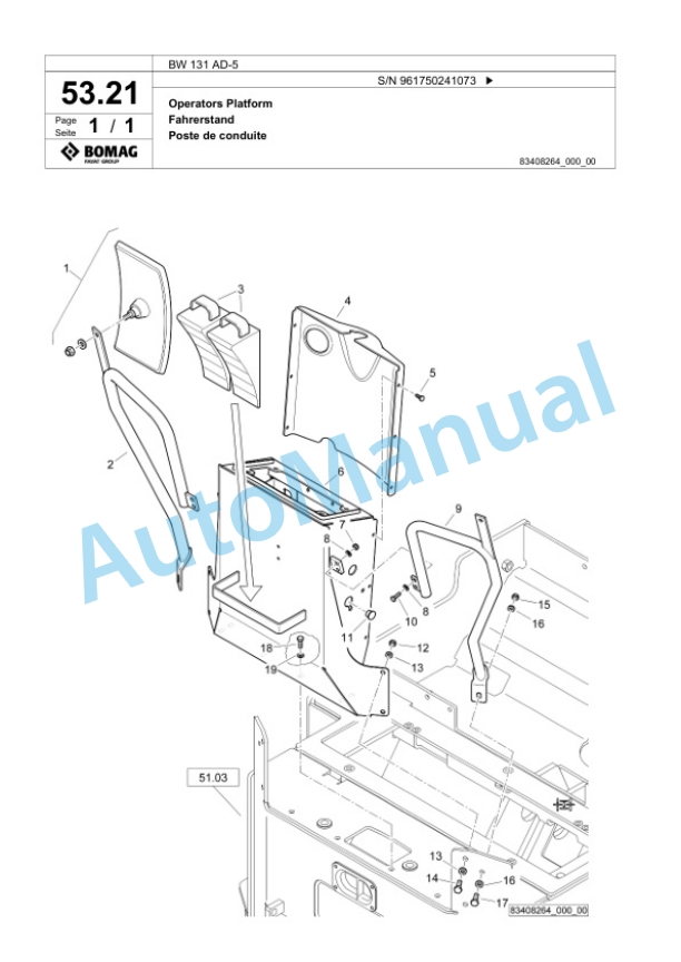 Bomag BW 131 AD-5 Tandem Vibratory Roller Spare Parts Catalogue 00826193 2 Bomag BW 131 AD-5 Tandem Vibratory Roller Spare Parts Catalogue 00826193-2