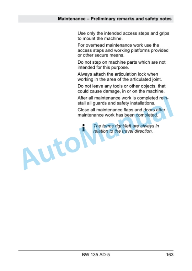 Bomag BW 135 AD-5 Tandem Vibratory Roller Operating and Maintenance Instructions 00820191 3 Bomag BW 135 AD-5 Tandem Vibratory Roller Operating and Maintenance Instructions 00820191 - Image 3