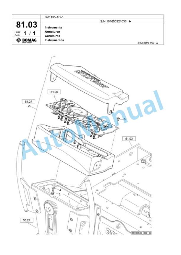 Bomag BW 135 AD-5 Tandem Vibratory Roller Spare Parts Catalogue 00818723 2 Bomag BW 135 AD-5 Tandem Vibratory Roller Spare Parts Catalogue 00818723-2