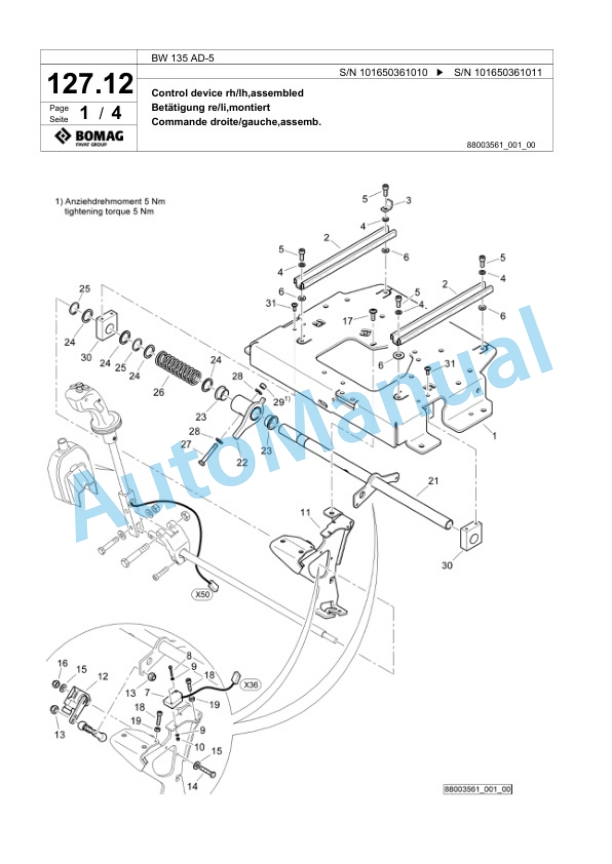 Bomag BW 135 AD-5 Tandem Vibratory Roller Spare Parts Catalogue 00824925 2 Bomag BW 135 AD-5 Tandem Vibratory Roller Spare Parts Catalogue 00824925-2