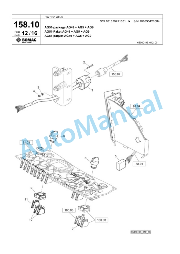 Bomag BW 135 AD-5 Tandem Vibratory Roller Spare Parts Catalogue 00825355 4 Bomag BW 135 AD-5 Tandem Vibratory Roller Spare Parts Catalogue 00825355-4