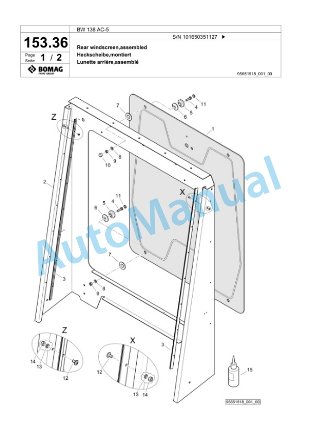 Bomag BW 138 AC-5 Combination Roller Spare Parts Catalogue 00824923 4 Bomag BW 138 AC-5 Combination Roller Spare Parts Catalogue 00824923-4