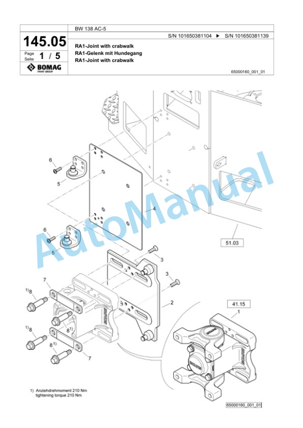 Bomag BW 138 AC-5 Combination Roller Spare Parts Catalogue 00824929 2 Bomag BW 138 AC-5 Combination Roller Spare Parts Catalogue 00824929-2