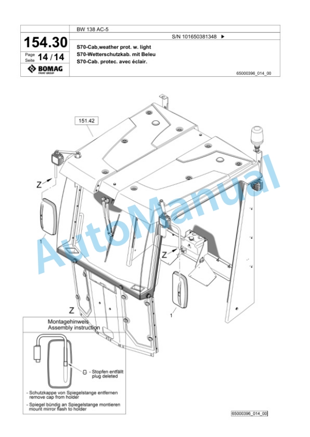 Bomag BW 138 AC-5 Combination Roller Spare Parts Catalogue 00824929 4 Bomag BW 138 AC-5 Combination Roller Spare Parts Catalogue 00824929-4