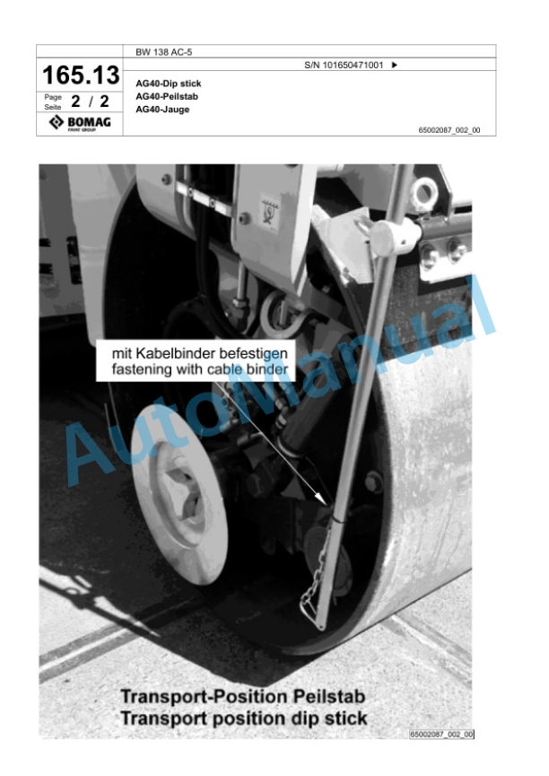Bomag BW 138 AC-5 Combination Roller Spare Parts Catalogue 00825561 5 Bomag BW 138 AC-5 Combination Roller Spare Parts Catalogue 00825561-5