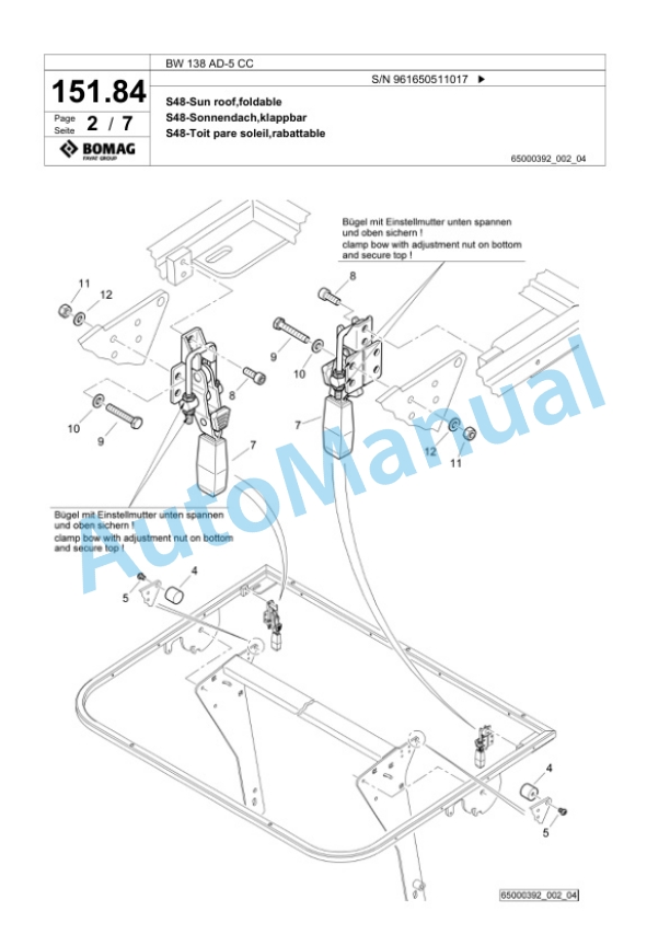Bomag BW 138 AD-5 CC Tandem Vibratory Roller Spare Parts Catalogue 00826785 3 Bomag BW 138 AD-5 CC Tandem Vibratory Roller Spare Parts Catalogue 00826785-3
