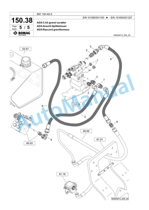 Bomag BW 138 AD-5 Tandem Vibratory Roller Spare Parts Catalogue 00818721 3 Bomag BW 138 AD-5 Tandem Vibratory Roller Spare Parts Catalogue 00818721-3