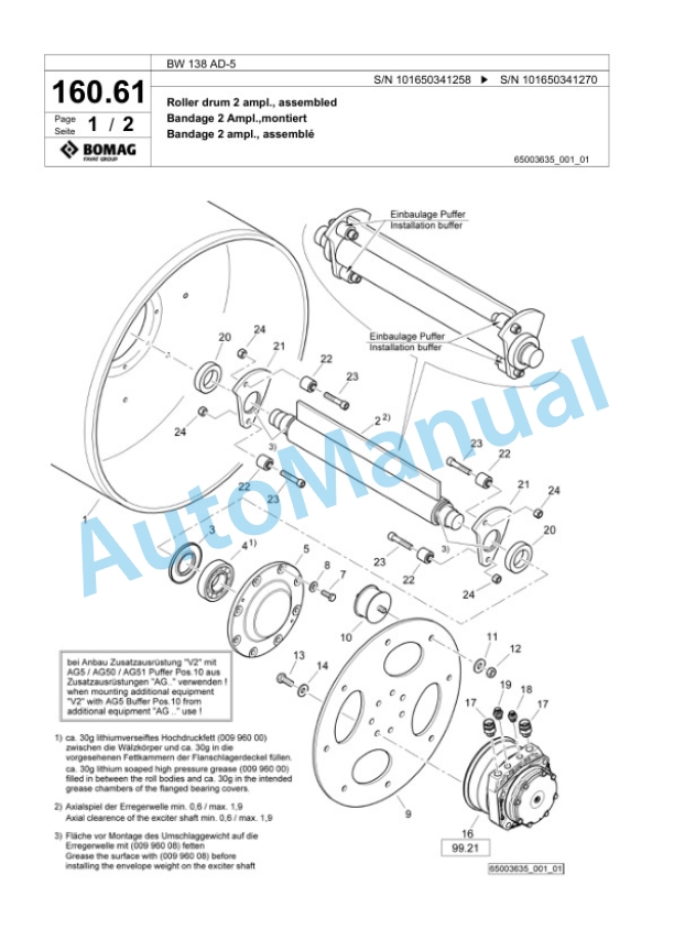 Bomag BW 138 AD-5 Tandem Vibratory Roller Spare Parts Catalogue 00824921 5 Bomag BW 138 AD-5 Tandem Vibratory Roller Spare Parts Catalogue 00824921-5