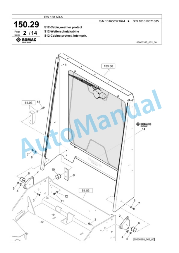 Bomag BW 138 AD-5 Tandem Vibratory Roller Spare Parts Catalogue 00824927 2 Bomag BW 138 AD-5 Tandem Vibratory Roller Spare Parts Catalogue 00824927-2