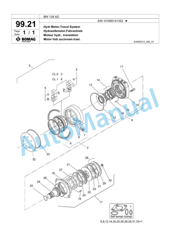 Bomag BW 138 AD Combination Roller Spare Parts Catalogue 00817473 4 Bomag BW 138 AD Combination Roller Spare Parts Catalogue 00817473-4