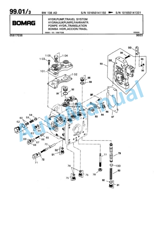 Bomag BW 138 AD Tandem Vibratory Roller Spare Parts Catalogue 00810191 4 Bomag BW 138 AD Tandem Vibratory Roller Spare Parts Catalogue 00810191-4