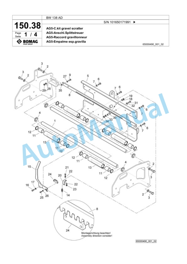 Bomag BW 138 AD Tandem Vibratory Roller Spare Parts Catalogue 00818359 4 Bomag BW 138 AD Tandem Vibratory Roller Spare Parts Catalogue 00818359-4