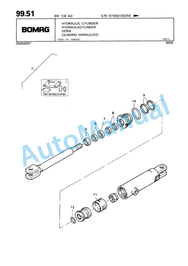 Bomag BW 138 AD Tandem Vibratory Roller Spare Parts Catalogue 00818803 5 Bomag BW 138 AD Tandem Vibratory Roller Spare Parts Catalogue 00818803-5