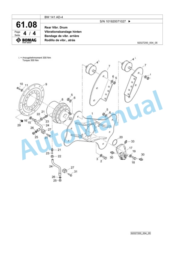 Bomag BW 141 AD-4 Tandem Vibratory Roller Spare Parts Catalogue 00818561 2 Bomag BW 141 AD-4 Tandem Vibratory Roller Spare Parts Catalogue 00818561-2