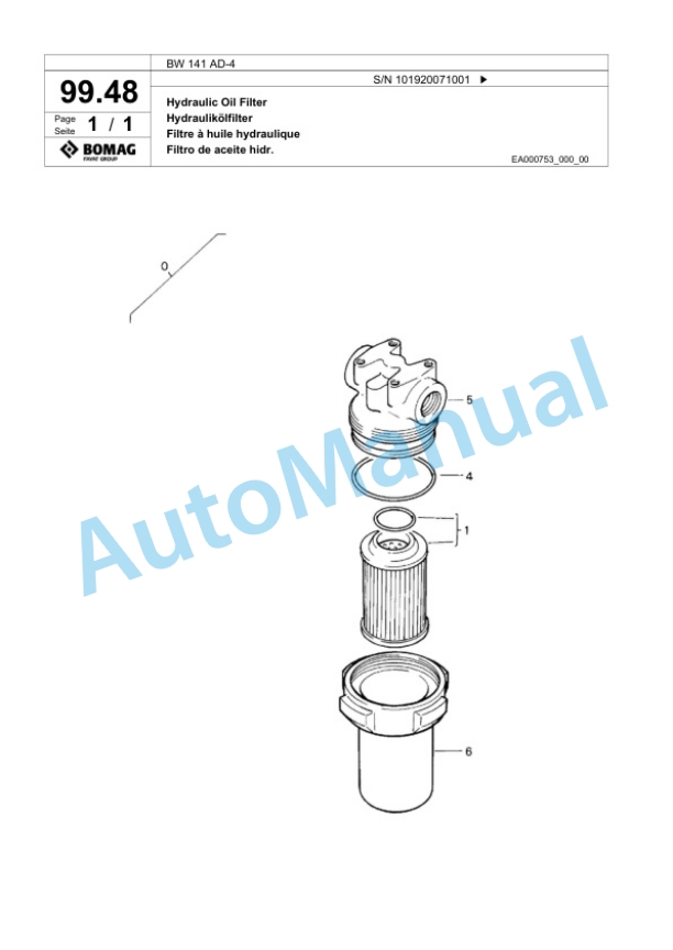 Bomag BW 141 AD-4 Tandem Vibratory Roller Spare Parts Catalogue 00818561 3 Bomag BW 141 AD-4 Tandem Vibratory Roller Spare Parts Catalogue 00818561-3