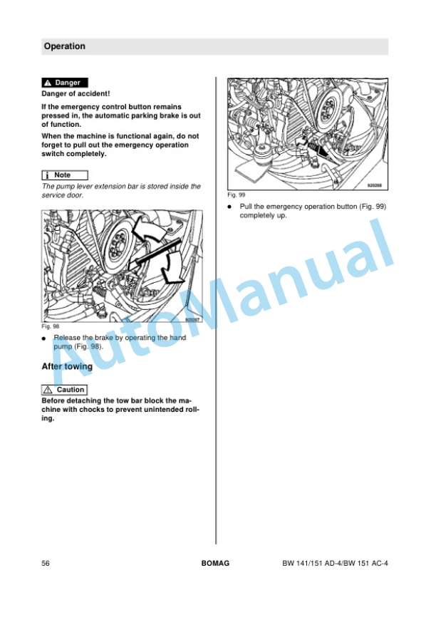 Alternative view of Bomag BW 141 AD-4 to BW 161 ADCV Tandem Vibratory Roller Operating and Maintenance Instructions 00812671