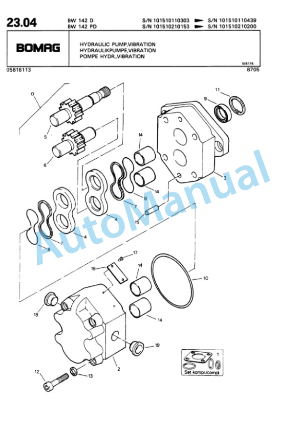 Bomag BW 142 D, BW 142 PD Single Drum Wheel Drive Vibratory Roller Spare Parts Catalogue 00810026 2 Bomag BW 142 D, BW 142 PD Single Drum Wheel Drive Vibratory Roller Spare Parts Catalogue 00810026-2