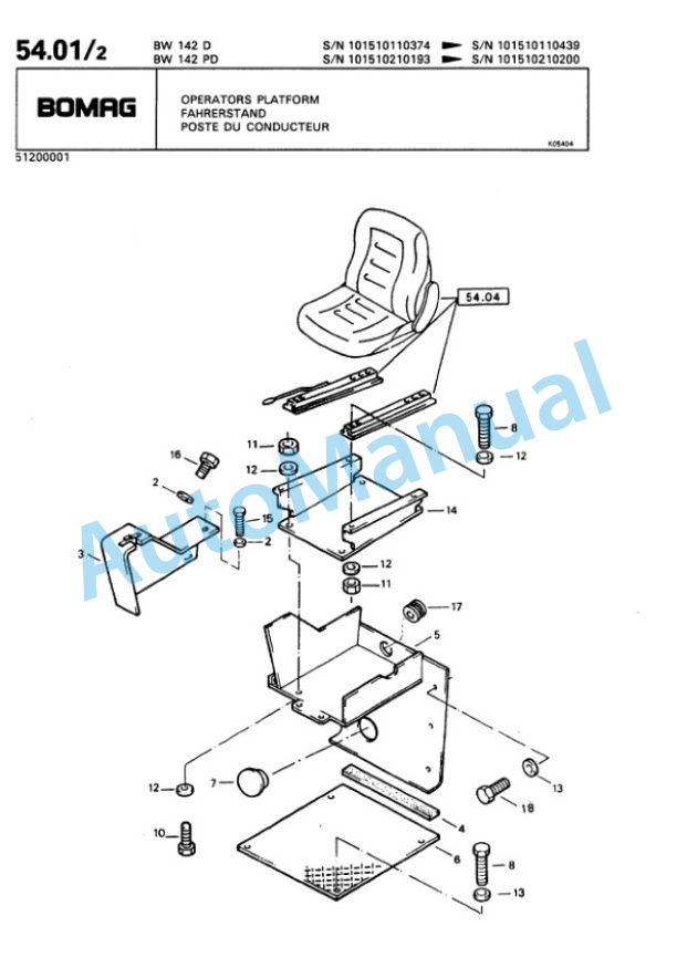 Bomag BW 142 D, BW 142 PD Single Drum Wheel Drive Vibratory Roller Spare Parts Catalogue 00810026 4 Bomag BW 142 D, BW 142 PD Single Drum Wheel Drive Vibratory Roller Spare Parts Catalogue 00810026-4