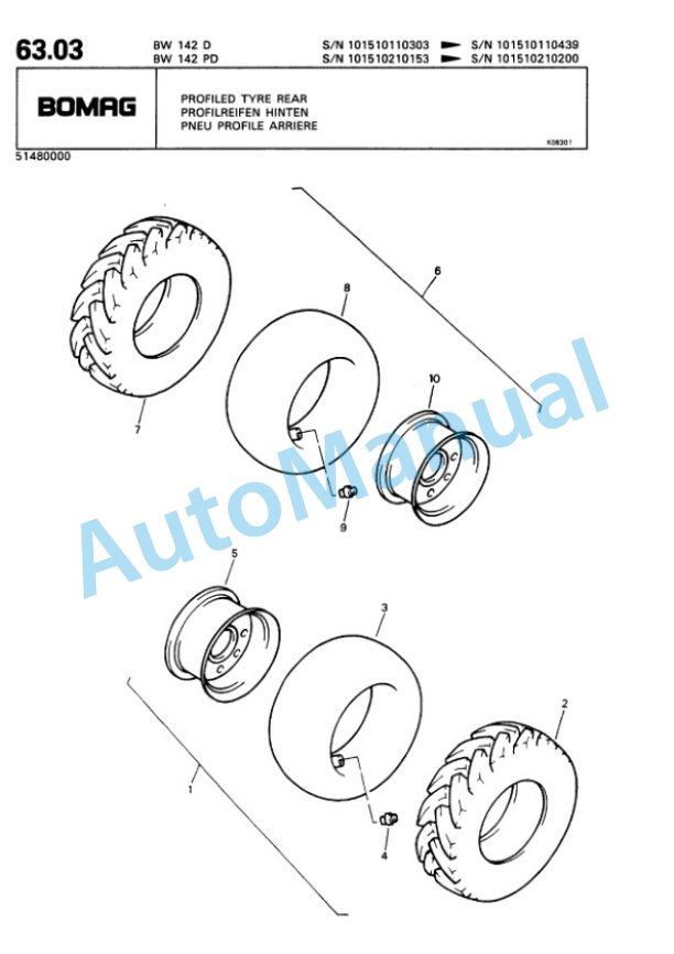 Bomag BW 142 D, BW 142 PD Single Drum Wheel Drive Vibratory Roller Spare Parts Catalogue 00810026 5 Bomag BW 142 D, BW 142 PD Single Drum Wheel Drive Vibratory Roller Spare Parts Catalogue 00810026-5