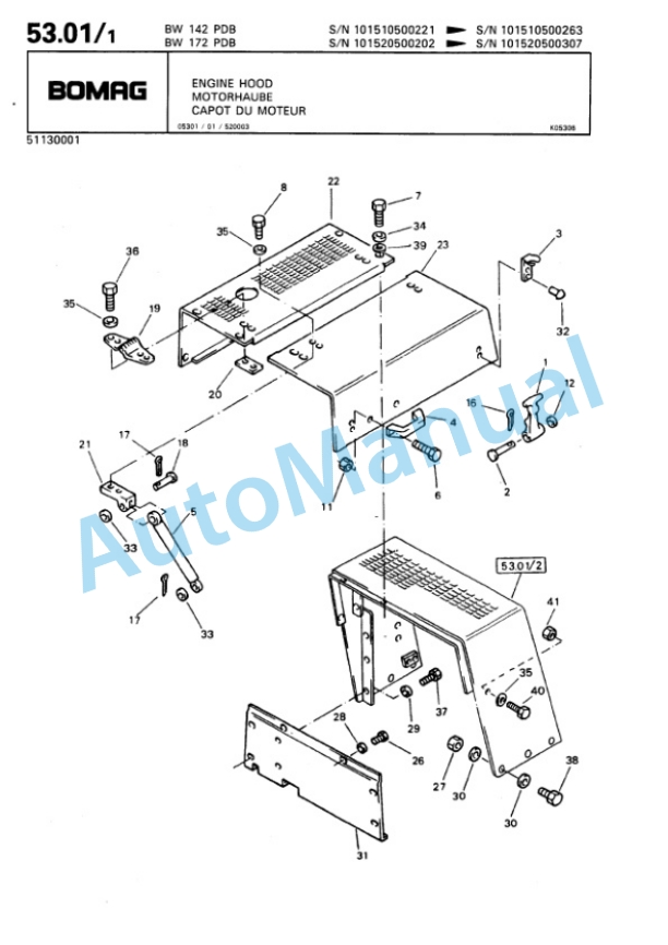 Bomag BW 142 PDB, BW 172 PDB Single Drum Wheel Drive Vibratory Roller Spare Parts Catalogue 00810029 3 Bomag BW 142 PDB, BW 172 PDB Single Drum Wheel Drive Vibratory Roller Spare Parts Catalogue 00810029-3