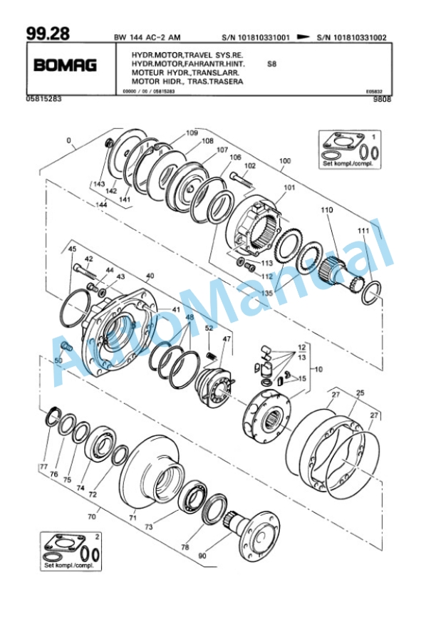 Bomag BW 144 AC-2 Combination Roller Spare Parts Catalogue 00810178 4 Bomag BW 144 AC-2 Combination Roller Spare Parts Catalogue 00810178-4